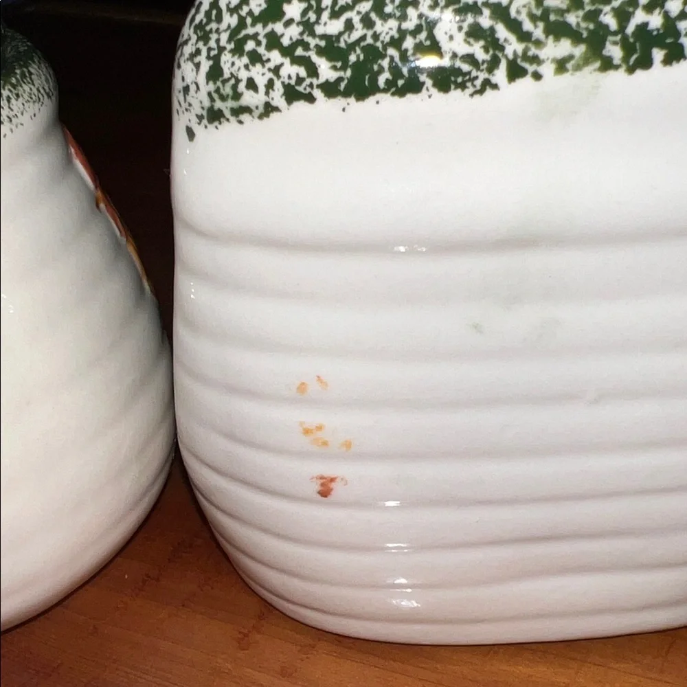 Hand-Painted Rooster Ceramic Creamer, Sugar Jar & Napkin Holder Set Farmhouse - Picture 3 of 5